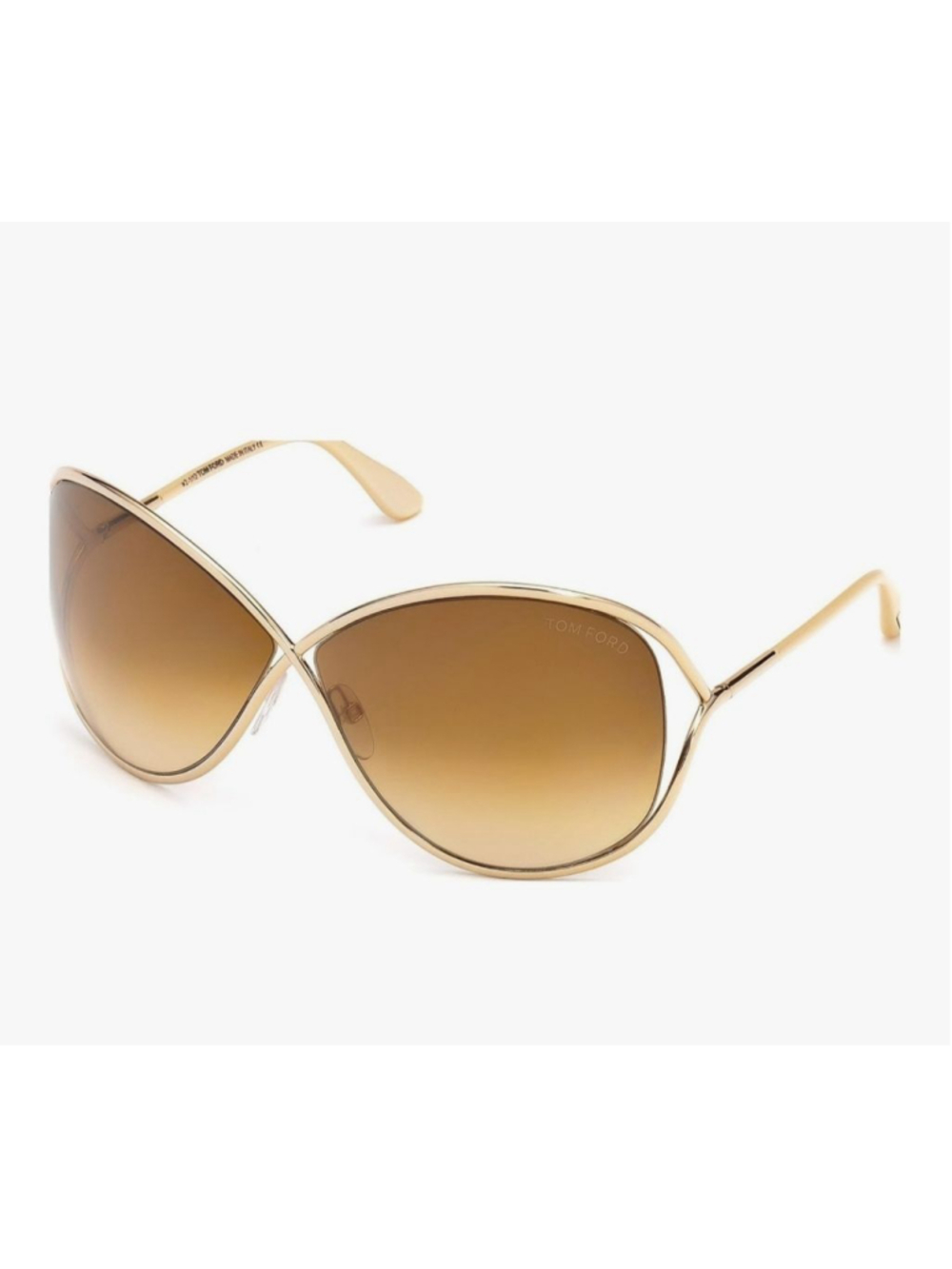 TOM FORD Miranda Gold Brown Oversized Gradient Butterfly Sunglasses - Picture 2 of 7